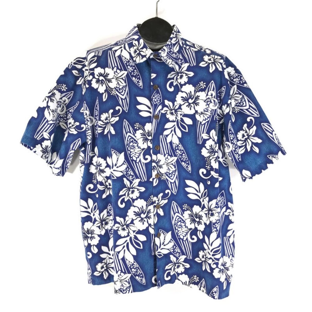 Lassen Short Sleeve Hawaiian Shirt Men's Large Relaxed Tropical Cotton Casual